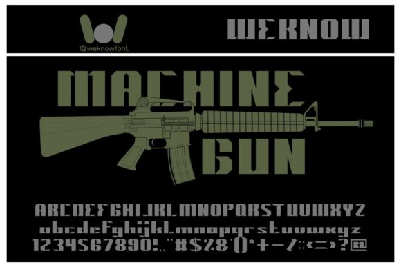 Machine Gun Font for Handmade Creations